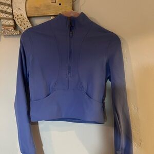 Elegant Blue Women's Quarter-Zip Sweatshirt
